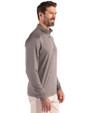 Philadelphia Eagles Mono Cutter & Buck Coastline Epic Comfort Recycled Mens Quarter Zip Elemental Grey Side