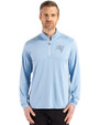 Tampa Bay Buccaneers Mono Cutter & Buck Coastline Epic Comfort Recycled Mens Quarter Zip Atlas Light Blue Front