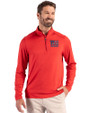New York Giants Americana Cutter & Buck Coastline Epic Comfort Recycled Mens Quarter Zip Red Front