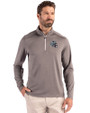 New England Patriots NFL Helmet Cutter & Buck Coastline Epic Comfort Recycled Mens Quarter Zip Elemental Grey Front