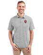 Indiana Hoosiers Cutter & Buck Virtue Eco Pique Botanical Print Recycled Mens Polo Black Front