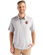 Indiana Hoosiers Cutter & Buck Coastline Epic Comfort Recycled Mens Polo CONCRETE Front