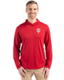 Indiana Hoosiers Cutter & Buck Coastline Epic Comfort Recycled Mens Hooded Shirt Cardinal Red Front