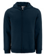 Clique Drive Recycled Mens Full Zip Hooded Sweatshirt Dark Navy Mannequin