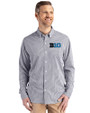 BIG 10 Conference Cutter & Buck Skyline Epic Confidence Recycled Gingham Mens Big & Tall Long Sleeve Dress Shirt Black/White Front