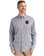 Arkansas State Red Wolves Cutter & Buck Skyline Epic Confidence Recycled Gingham Mens Big & Tall Long Sleeve Dress Shirt Black/White Front