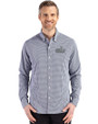 Old Dominion Monarchs College Vault Cutter & Buck Skyline Epic Confidence Recycled Gingham Mens Big & Tall Long Sleeve Dress Shirt Navy Blue/White Front