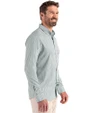 Hawaii Warriors Cutter & Buck Skyline Epic Confidence Recycled Gingham Mens Big & Tall Long Sleeve Dress Shirt Hunter/White Side