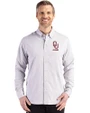 Oklahoma Sooners Alumni (Patterns BL&EG) Cutter & Buck Skyline Epic Confidence Recycled Gingham Mens Big & Tall Long Sleeve Dress Shirt Concrete/White Front