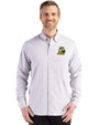 Oregon Ducks Cutter & Buck Skyline Epic Confidence Recycled Gingham Mens Big & Tall Long Sleeve Dress Shirt Concrete/White Front