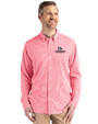 Gonzaga Bulldogs Cutter & Buck Skyline Epic Confidence Recycled Gingham Mens Big & Tall Long Sleeve Dress Shirt Red/White Front