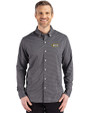 VCU Rams Cutter & Buck Skyline Recycled Gingham Mens Big & Tall Long Sleeve Button Down  Dress Shirt Black/Elemental Grey Front