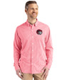 Winston-Salem State Rams Cutter & Buck Skyline Epic Confidence Recycled Gingham Mens Big & Tall Long Sleeve Dress Shirt Red/White Front