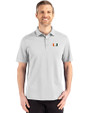 Miami Hurricanes Cutter & Buck Advantage Refresh Epic Confidence Recycled Mens Tri-Blend Pique Polo CONCRETE Front
