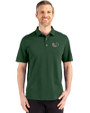 Miami Hurricanes Cutter & Buck Advantage Refresh Epic Confidence Recycled Mens Tri-Blend Pique Polo Hunter Green Front