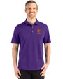 Clemson Tigers Alumni Cutter & Buck Advantage Refresh Epic Confidence Recycled Mens Tri-Blend Pique Polo College Purple Front