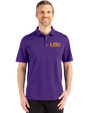 LSU Tigers Alumni Cutter & Buck Advantage Refresh Epic Confidence Recycled Mens Tri-Blend Pique Polo College Purple Front
