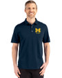 Michigan Wolverines Alumni Cutter & Buck Advantage Refresh Epic Confidence Recycled Mens Tri-Blend Pique Polo Liberty Navy Front