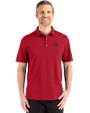Indiana Hoosiers Cutter & Buck Advantage Refresh Epic Confidence Recycled Mens Tri-Blend Pique Polo Cardinal Red Front