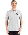 Michigan State Spartans Cutter & Buck Advantage Refresh Epic Confidence Recycled Mens Tri-Blend Pique Polo CONCRETE Front