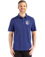 Saint Louis Billikens Cutter & Buck Advantage Refresh Epic Confidence Recycled Mens Tri-Blend Pique Polo Tour Blue Front