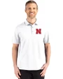 Nebraska Cornhuskers Cutter & Buck Advantage Refresh Epic Confidence Recycled Mens Tri-Blend Pique Polo White Front