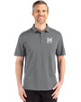 Morehouse Maroon Tigers Cutter & Buck Advantage Refresh Epic Confidence Recycled Mens Tri-Blend Pique Polo Elemental Grey Front