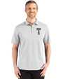 GA Tech Yellow Jackets College Vault Cutter & Buck Advantage Refresh Epic Confidence Recycled Mens Tri-Blend Pique Polo CONCRETE Front