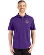 LSU Tigers College Vault Cutter & Buck Advantage Refresh Epic Confidence Recycled Mens Tri-Blend Pique Polo College Purple Front