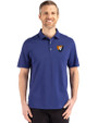Illinois Fighting Illini College Vault Cutter & Buck Advantage Refresh Epic Confidence Recycled Mens Tri-Blend Pique Polo Tour Blue Front