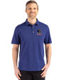 Delaware Fightin' Blue Hens College Vault Cutter & Buck Advantage Refresh Epic Confidence Recycled Mens Tri-Blend Pique Polo Tour Blue Front