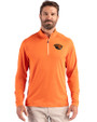 Oregon State Beavers Cutter & Buck Coastline Epic Comfort Recycled Mens Quarter Zip College Orange Front