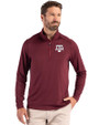 Texas A&M Aggies Cutter & Buck Coastline Epic Comfort Recycled Mens Quarter Zip Bordeaux Front