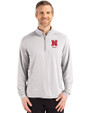 Nebraska Cornhuskers Alumni Cutter & Buck Coastline Epic Comfort Recycled Mens Quarter Zip CONCRETE Front