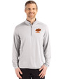 Oklahoma State Cowboys Alumni Cutter & Buck Coastline Epic Comfort Recycled Mens Quarter Zip CONCRETE Front