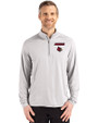 Louisville Cardinals Cutter & Buck Coastline Epic Comfort Recycled Mens Quarter Zip CONCRETE Front