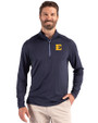 ETSU Buccaneers Cutter & Buck Coastline Epic Comfort Recycled Mens Quarter Zip Navy Blue Front