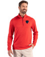 DePaul Blue Demons Cutter & Buck Coastline Epic Comfort Recycled Mens Quarter Zip Red Front