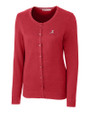Alabama Crimson Tide Cutter & Buck Womens Lakemont Cardigan Sweater Cardinal Red Mannequin