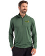 NDSU Bison Cutter & Buck Coastline Epic Comfort Recycled Mens Quarter Zip Hunter Green Front