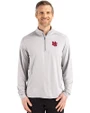 Nebraska Cornhuskers College Vault Cutter & Buck Coastline Epic Comfort Recycled Mens Quarter Zip CONCRETE Front