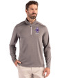 Kansas State Wildcats Wabash Vintage Cutter & Buck Coastline Epic Comfort Recycled Mens Quarter Zip Elemental Grey Front