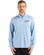 Dayton Flyers College Vault Cutter & Buck Coastline Epic Comfort Recycled Mens Quarter Zip Atlas Light Blue Front