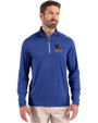 Delaware Fightin' Blue Hens College Vault Cutter & Buck Coastline Epic Comfort Recycled Mens Quarter Zip Tour Blue Front