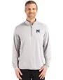 Michigan Wolverines College Vault Cutter & Buck Coastline Epic Comfort Recycled Mens Quarter Zip CONCRETE Front