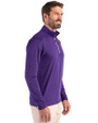 Clemson Tigers College Vault Cutter & Buck Coastline Epic Comfort Recycled Mens Quarter Zip College Purple Side