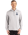 Northern Arizona Lumberjacks College Vault Cutter & Buck Coastline Recycled Double Peached Mens Quarter Zip Pullover CONCRETE Front