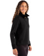 Louisville Cardinals Alumni Cutter & Buck Roam Epic Versatility Recycled Womens Quarter Zip Pullover Black Side