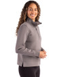 Louisville Cardinals Alumni Cutter & Buck Roam Epic Versatility Recycled Womens Quarter Zip Pullover Elemental Grey Side