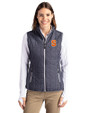Syracuse Orange Cutter & Buck Rainier PrimaLoft® Womens Eco Insulated Full Zip Puffer Vest Anthracite Melange Front